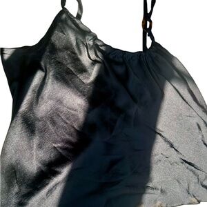 Blu Pepper Black Camisole M Tortoise Strap Top